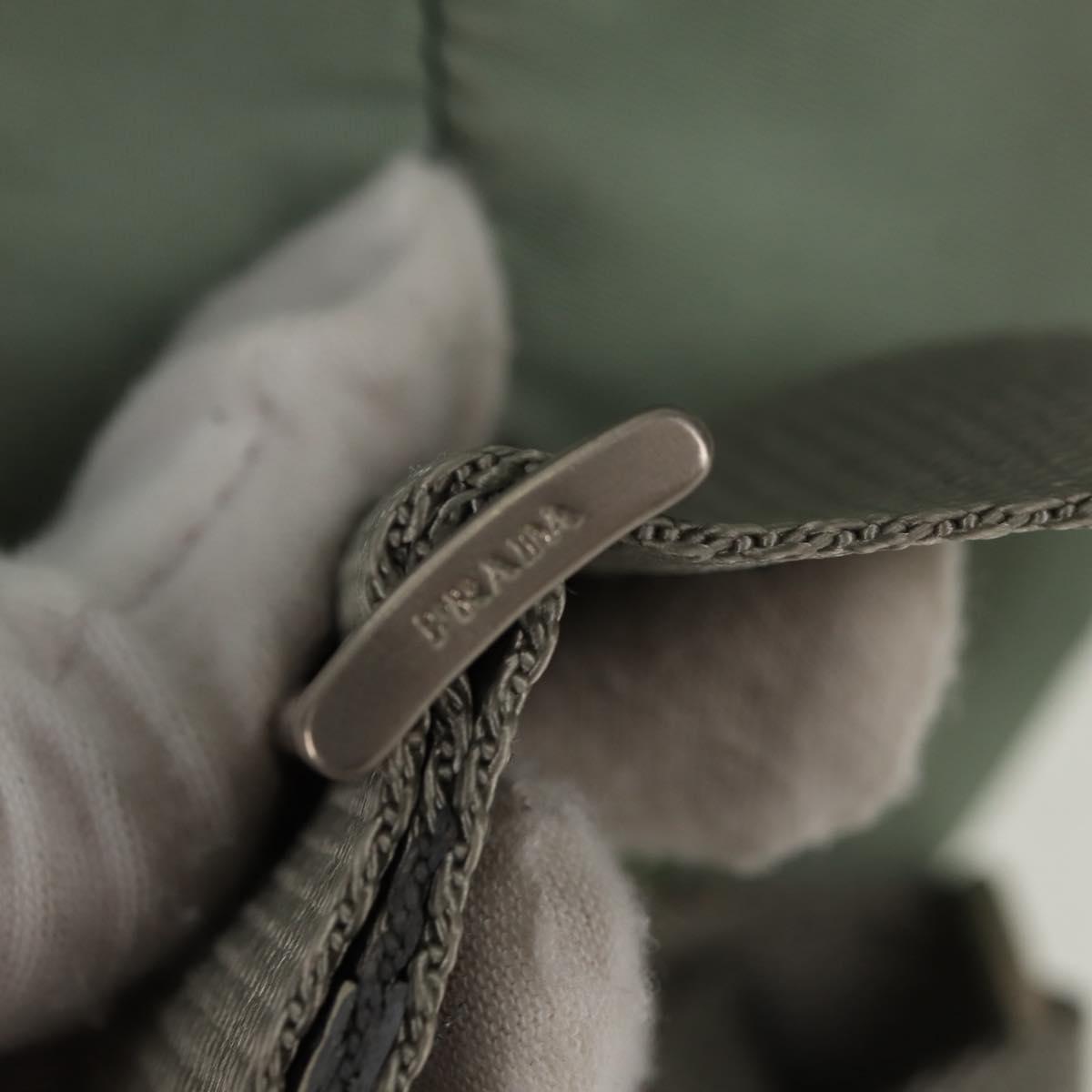 PRADA Backpack Nylon Green Silver Auth 143502