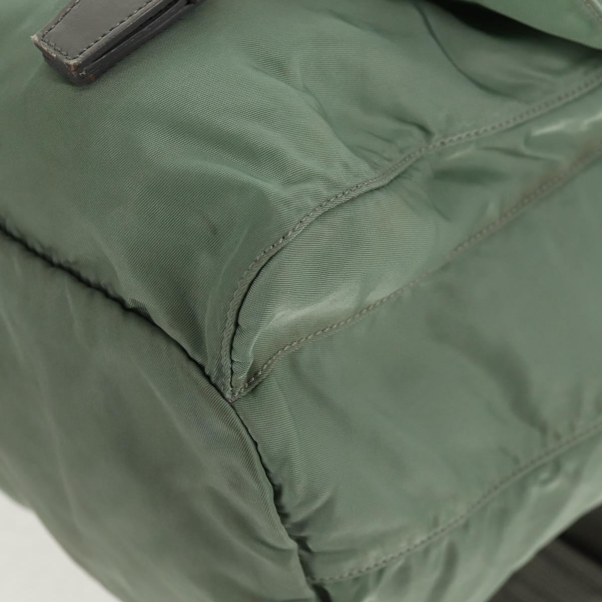 PRADA Backpack Nylon Green Silver Auth 143502