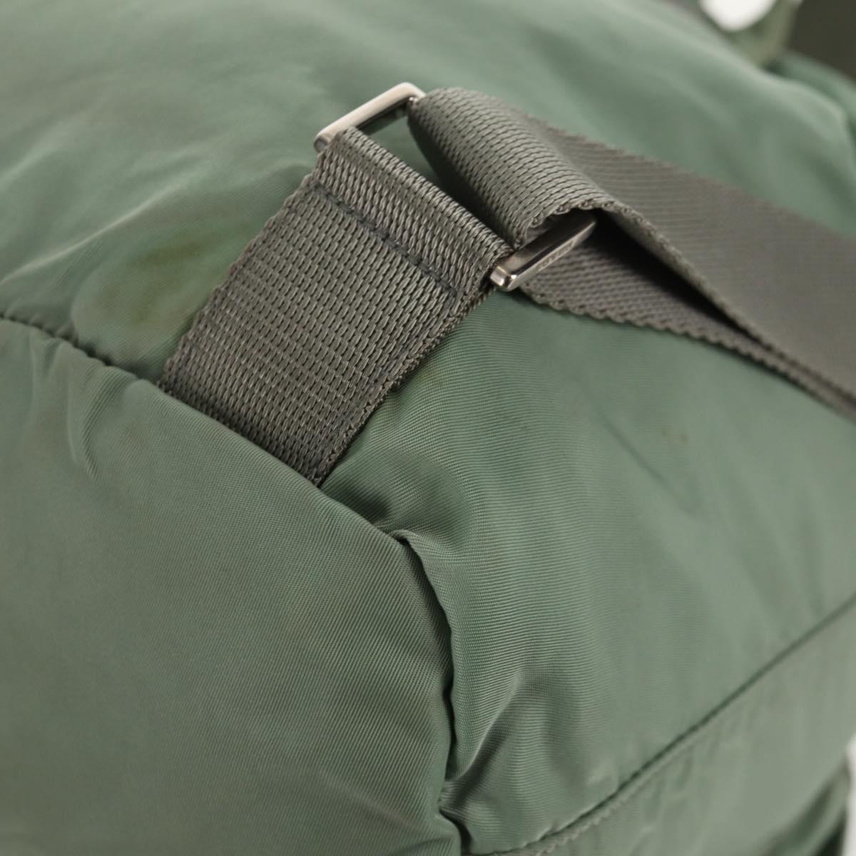 PRADA Backpack Nylon Green Silver Auth 143502