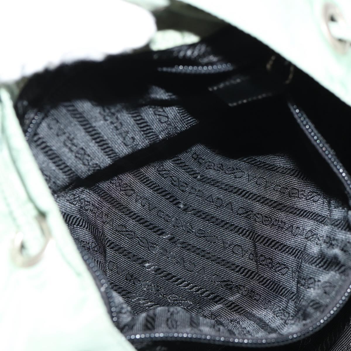 PRADA Backpack Nylon Green Silver Auth 143502