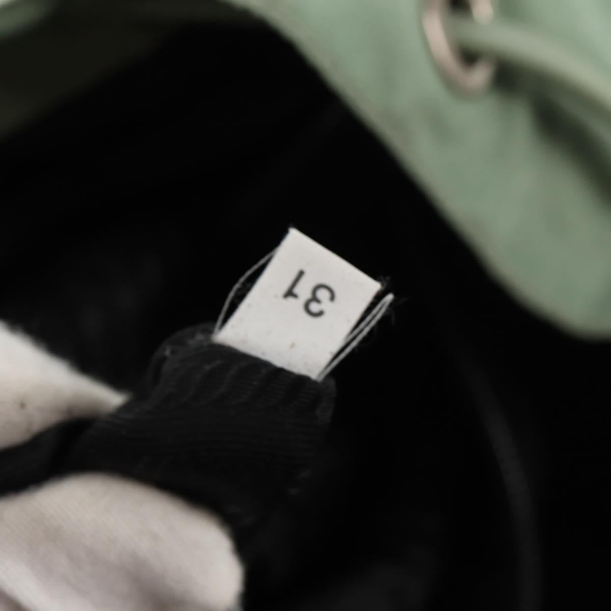 PRADA Backpack Nylon Green Silver Auth 143502