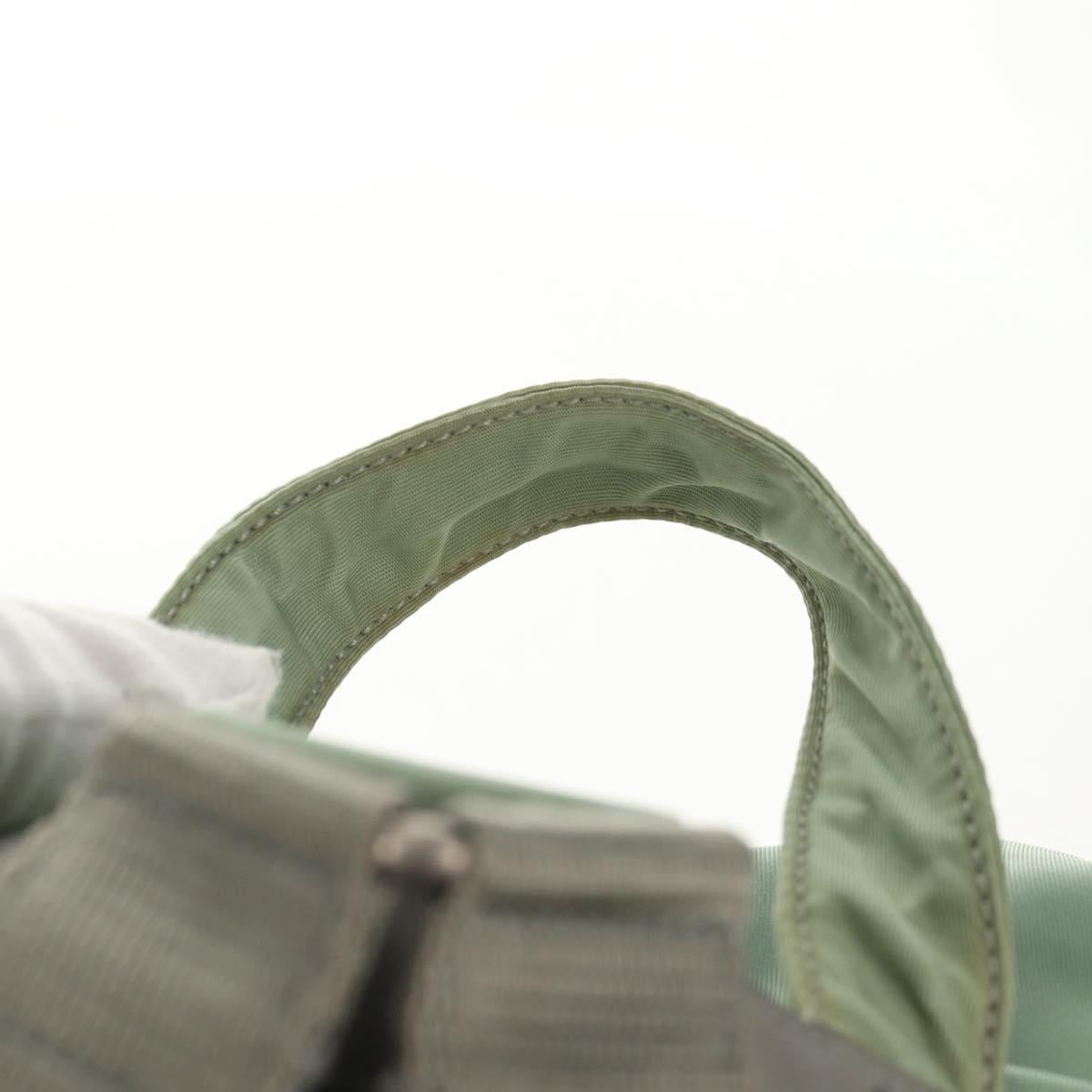 PRADA Backpack Nylon Green Silver Auth 143502