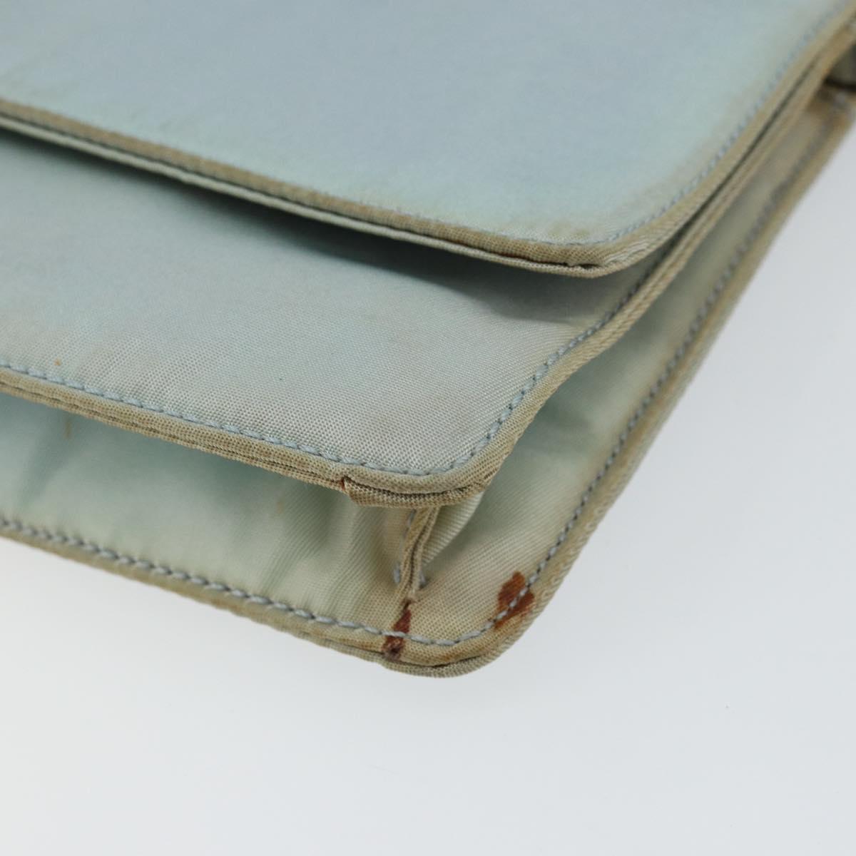 PRADA Shoulder Bag Nylon Light Blue Gold Auth 143505