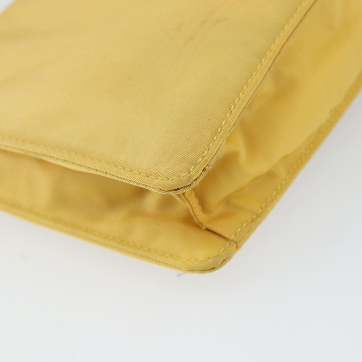 PRADA Shoulder Bag Nylon Yellow Gold Auth 143506