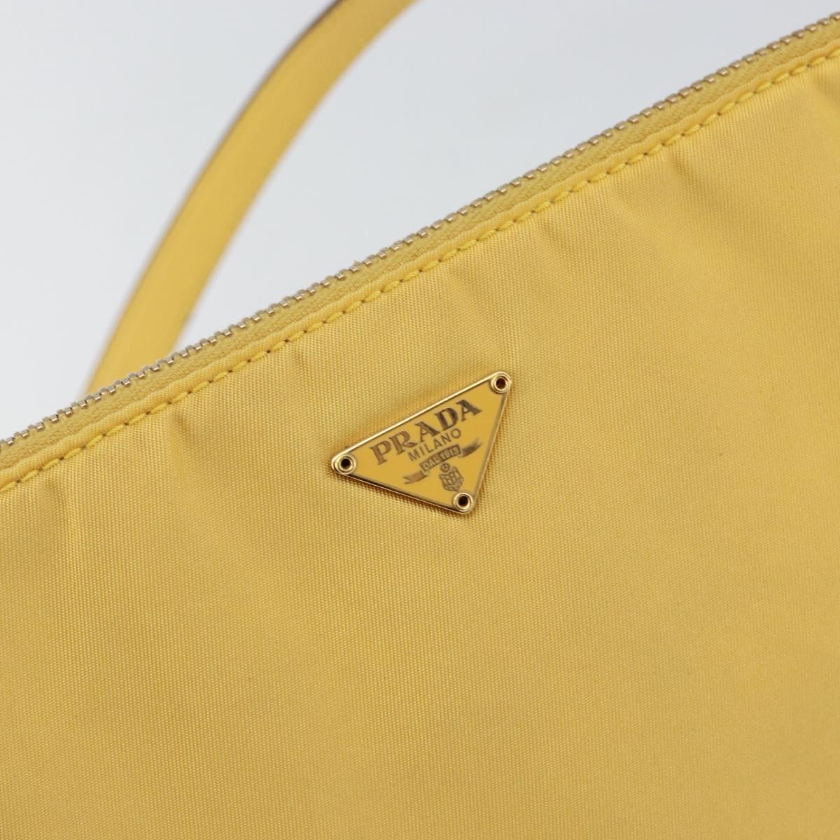 PRADA Shoulder Bag Nylon Yellow Gold Auth 143506