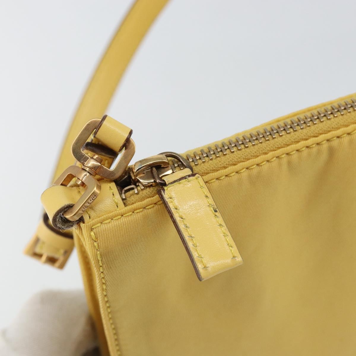 PRADA Shoulder Bag Nylon Yellow Gold Auth 143506