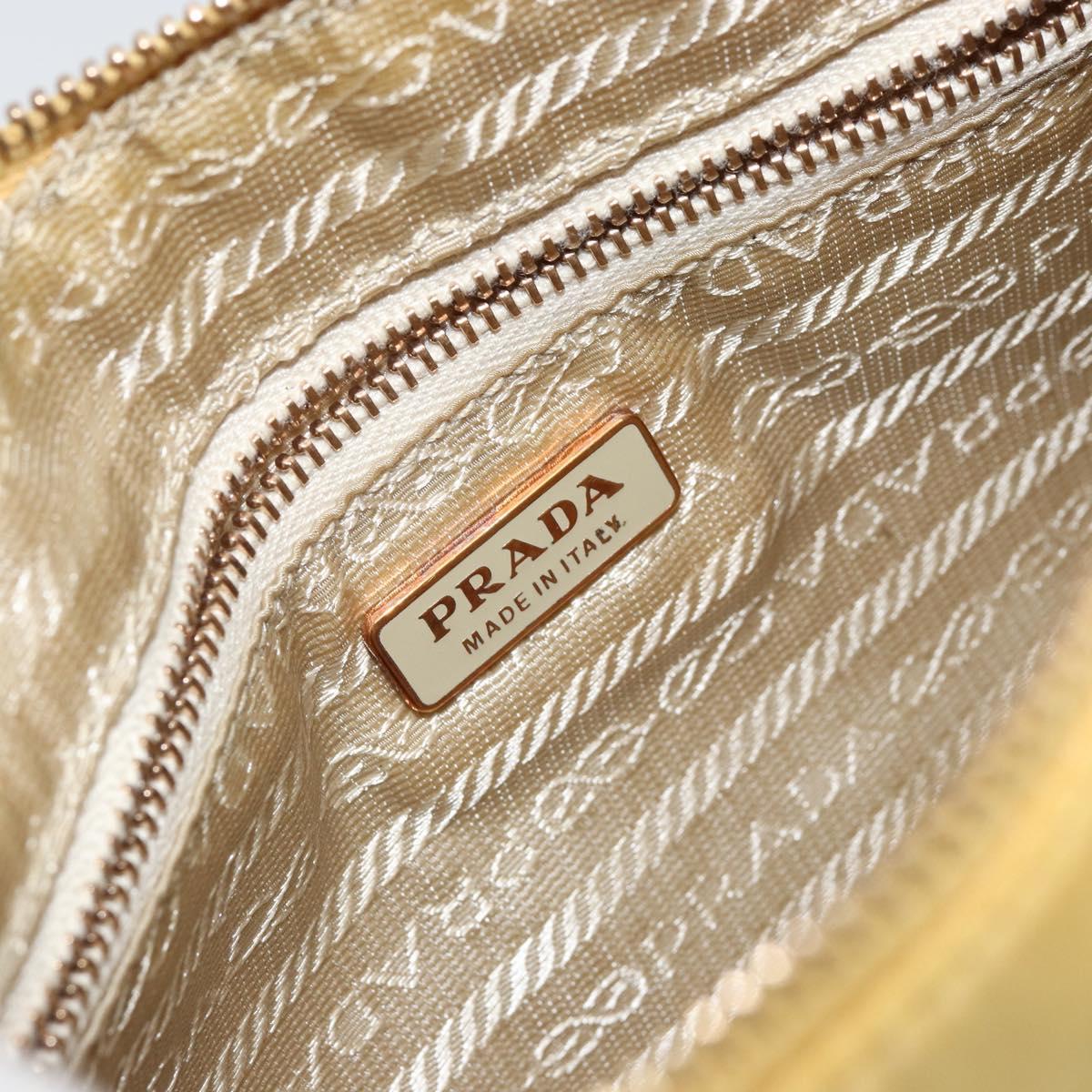 PRADA Shoulder Bag Nylon Yellow Gold Auth 143506