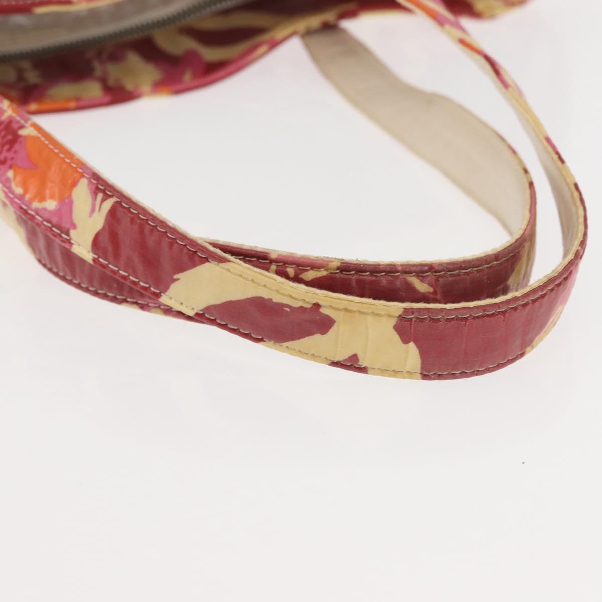 CHANEL High Summer Tote Bag Vinyl Red Silver CC Auth 143512