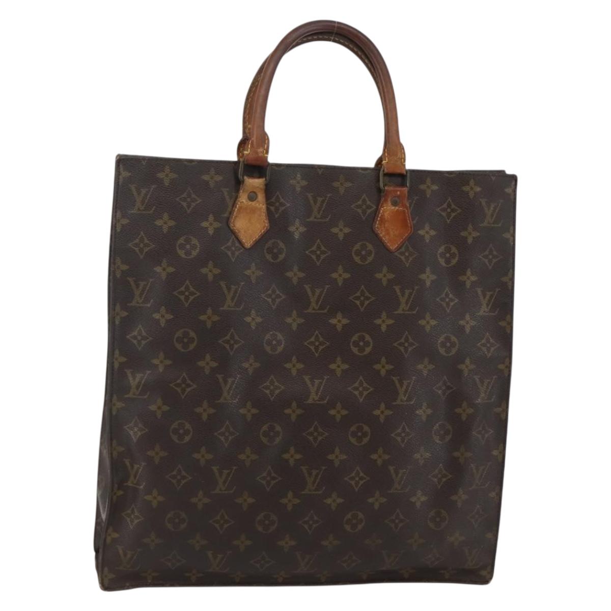 LOUIS VUITTON Monogram Sac Plat Hand Bag M51140 LV Auth 143529