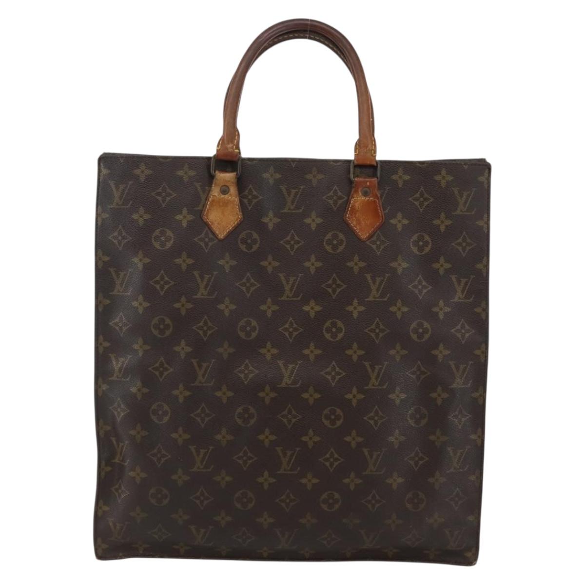 LOUIS VUITTON Monogram Sac Plat Hand Bag M51140 LV Auth 143529