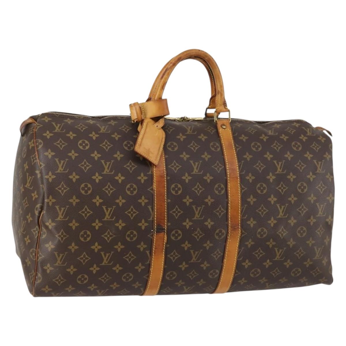 LOUIS VUITTON Monogram Keepall 55 Boston Bag M41424 LV Auth 143531