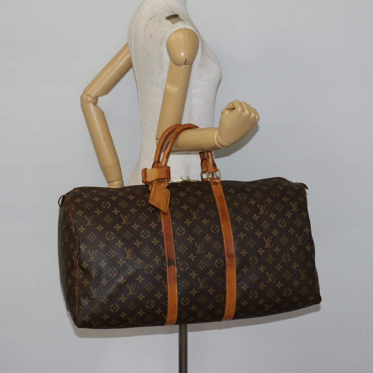 LOUIS VUITTON Monogram Keepall 55 Boston Bag M41424 LV Auth 143531