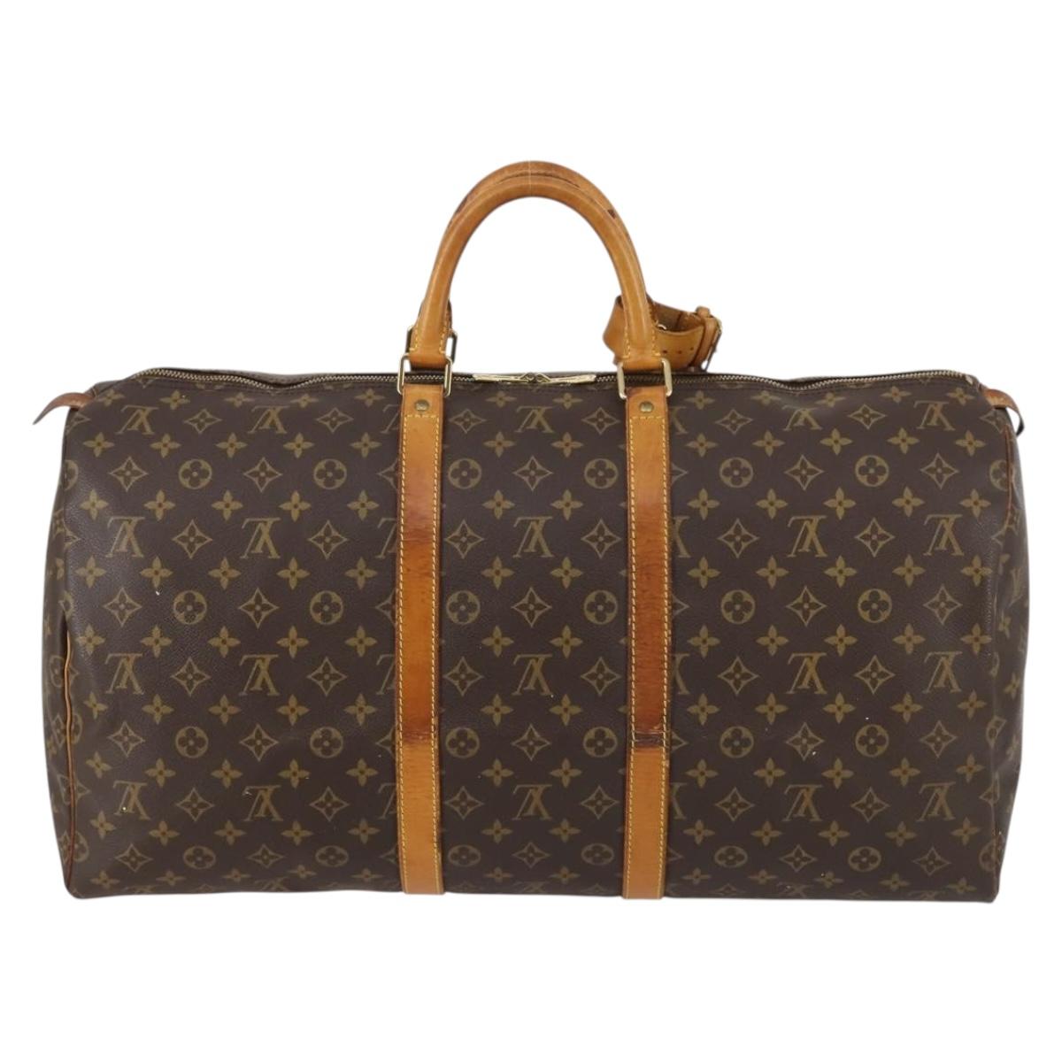 LOUIS VUITTON Monogram Keepall 55 Boston Bag M41424 LV Auth 143531