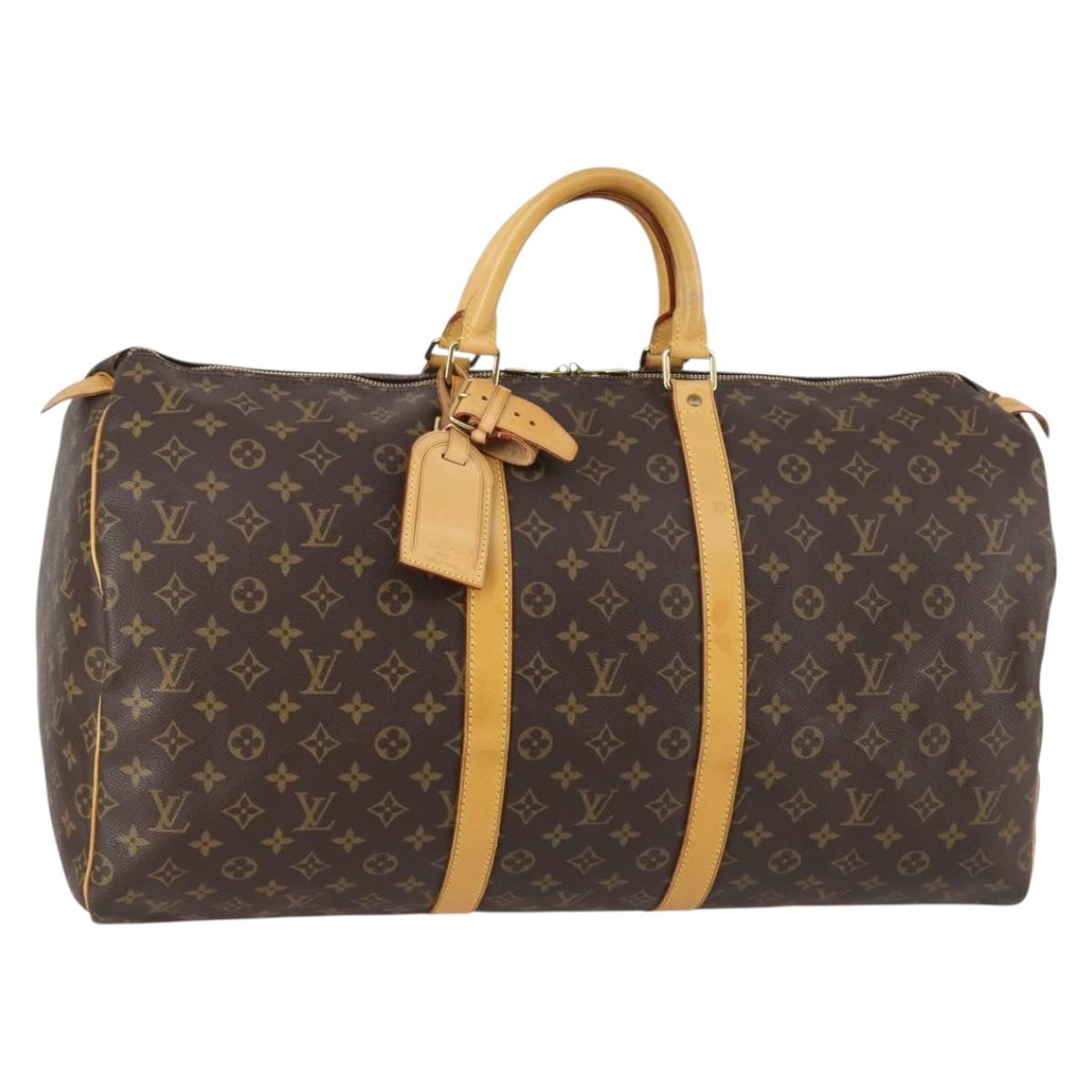 LOUIS VUITTON Monogram Keepall 55 Boston Bag M41424 LV Auth 143532V
