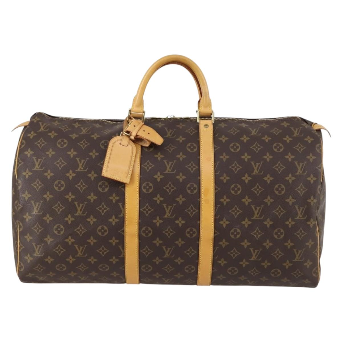 LOUIS VUITTON Monogram Keepall 55 Boston Bag M41424 LV Auth 143532V