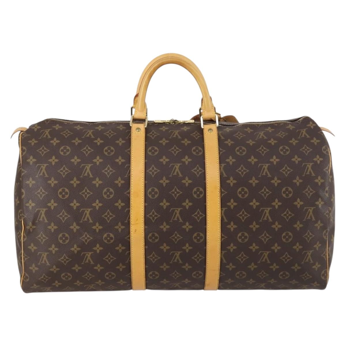 LOUIS VUITTON Monogram Keepall 55 Boston Bag M41424 LV Auth 143532V