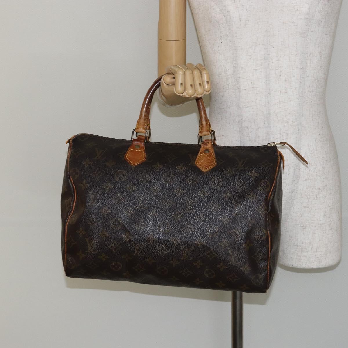 LOUIS VUITTON Monogram Speedy 35 Hand Bag M41524 LV Auth 143533