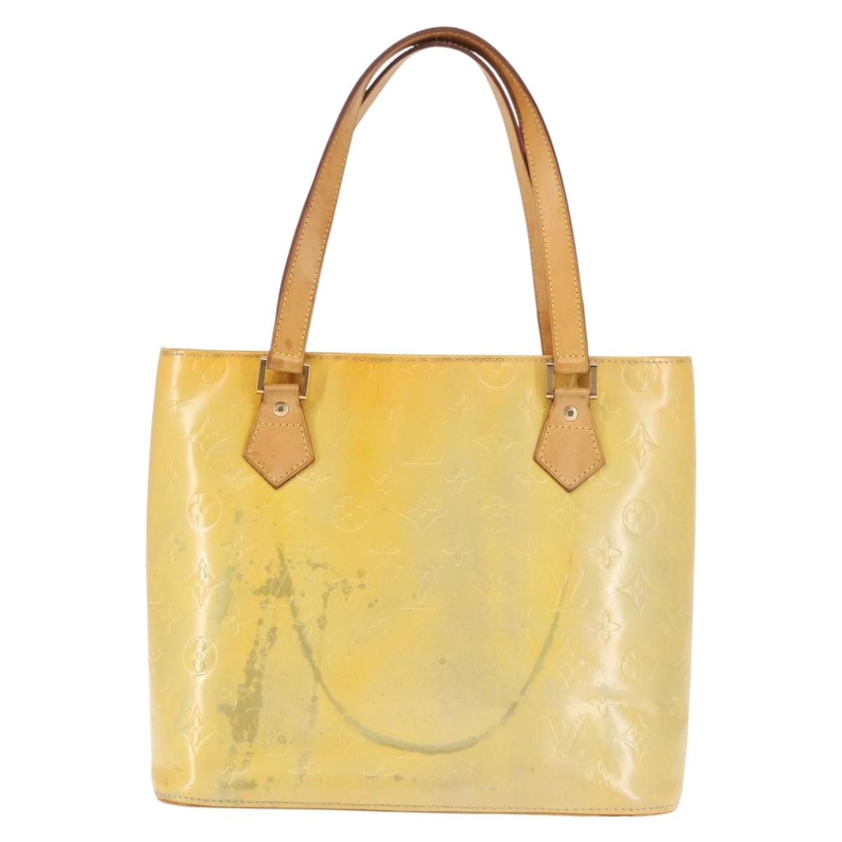 LOUIS VUITTON Monogram Vernis Houston Hand Bag Gris M91053 LV Auth 143547