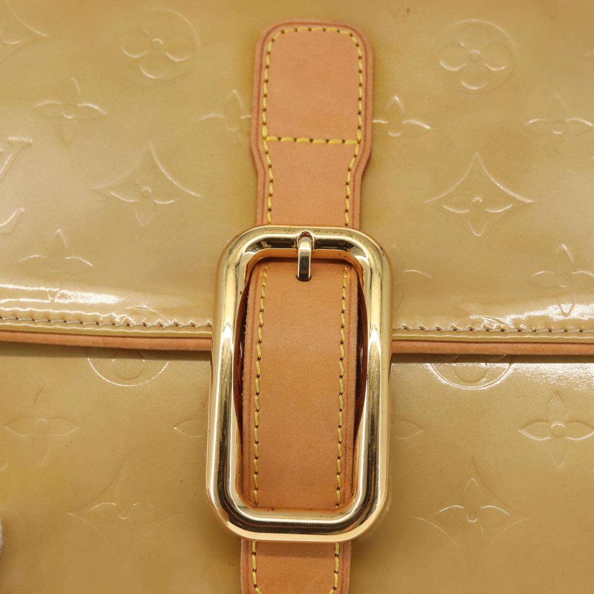 LOUIS VUITTON Monogram Vernis Christie GM Shoulder Bag Beige M91147 Auth 143549