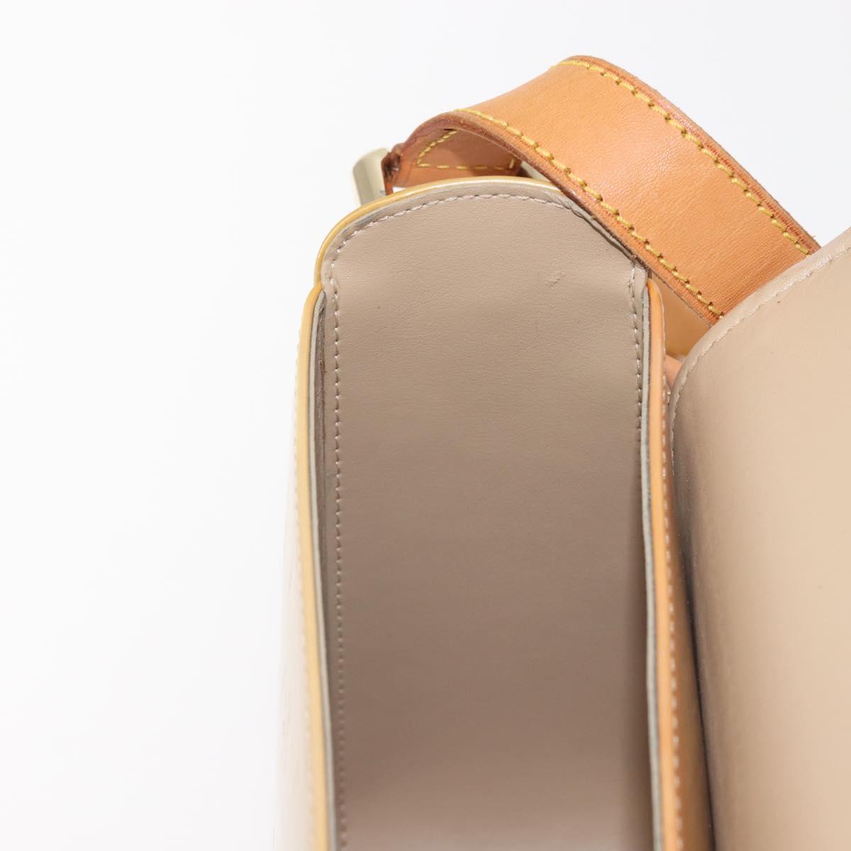 LOUIS VUITTON Monogram Vernis Christie GM Shoulder Bag Beige M91147 Auth 143549