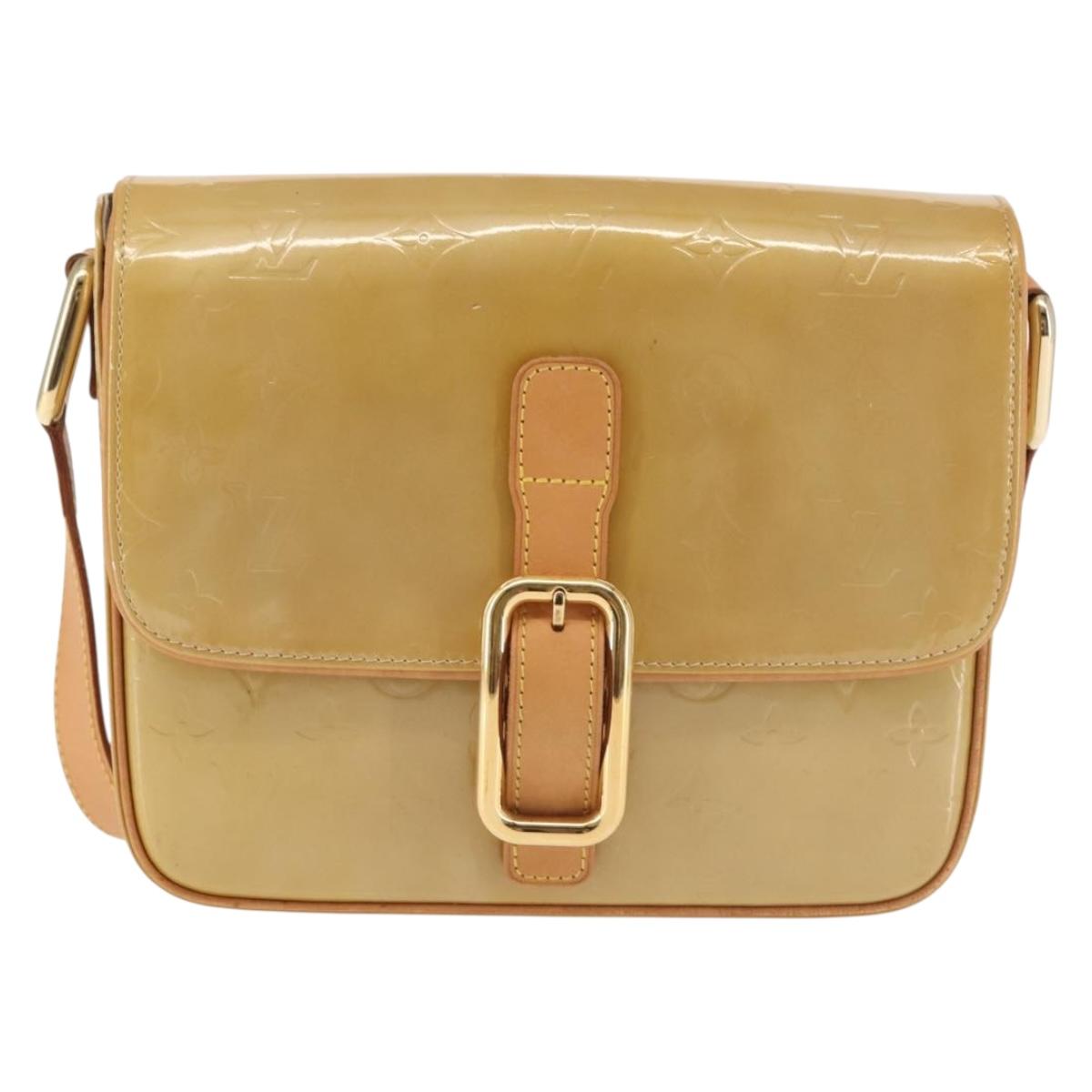 LOUIS VUITTON Monogram Vernis Christie GM Shoulder Bag Beige M91147 Auth 143549