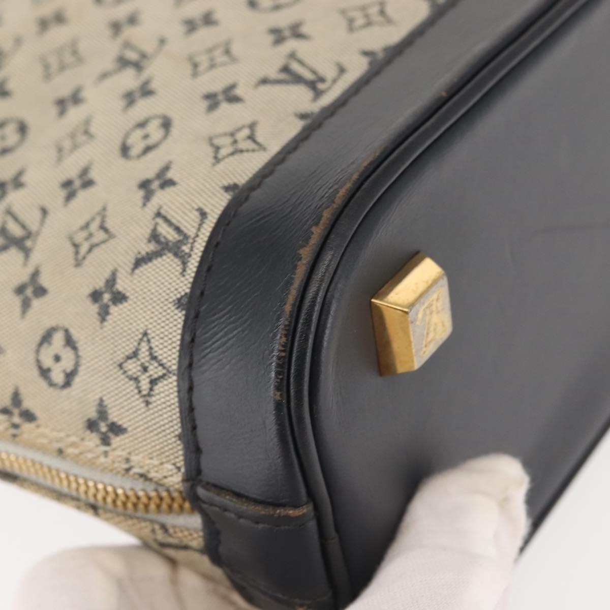 LOUIS VUITTON Monogram Mini Alma Haut Hand Bag Blue M92202 LV Auth 143550