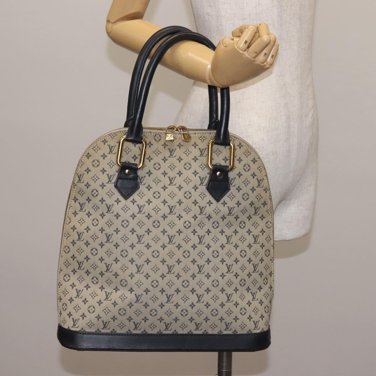 LOUIS VUITTON Monogram Mini Alma Haut Hand Bag Blue M92202 LV Auth 143550