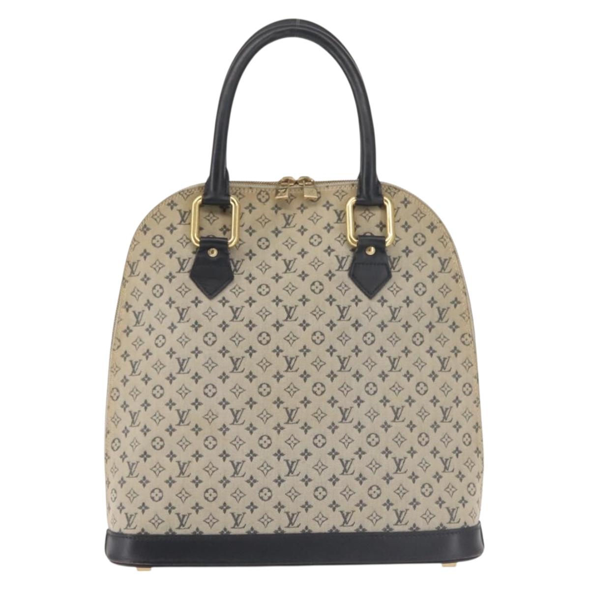 LOUIS VUITTON Monogram Mini Alma Haut Hand Bag Blue M92202 LV Auth 143550