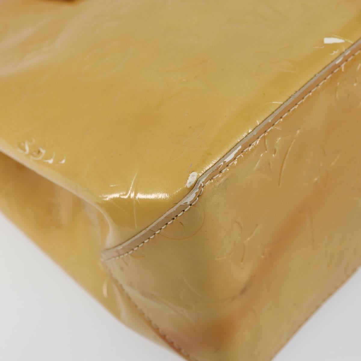 LOUIS VUITTON Monogram Vernis Reade PM Hand Bag Beige M91334 LV Auth 143551