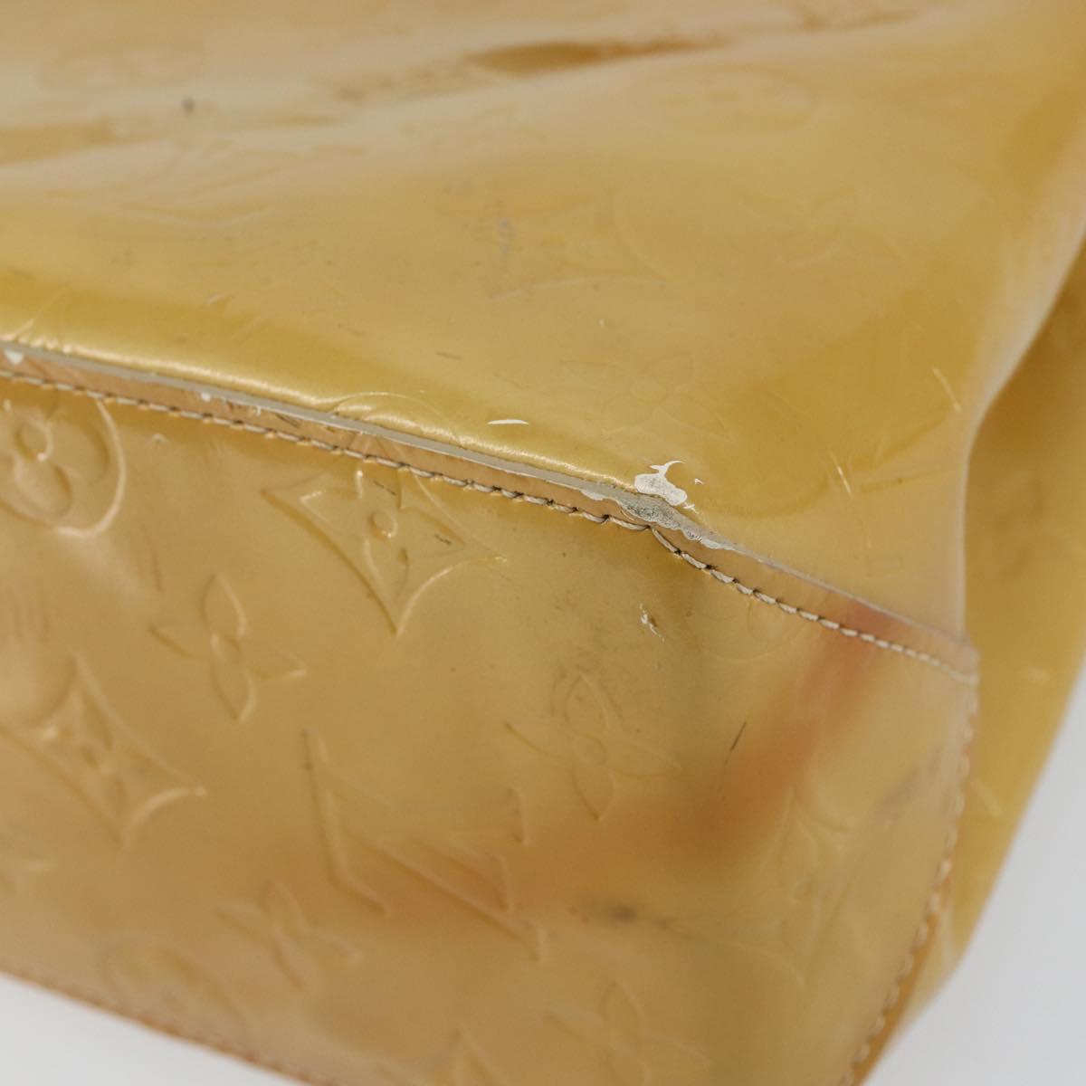 LOUIS VUITTON Monogram Vernis Reade PM Hand Bag Beige M91334 LV Auth 143551