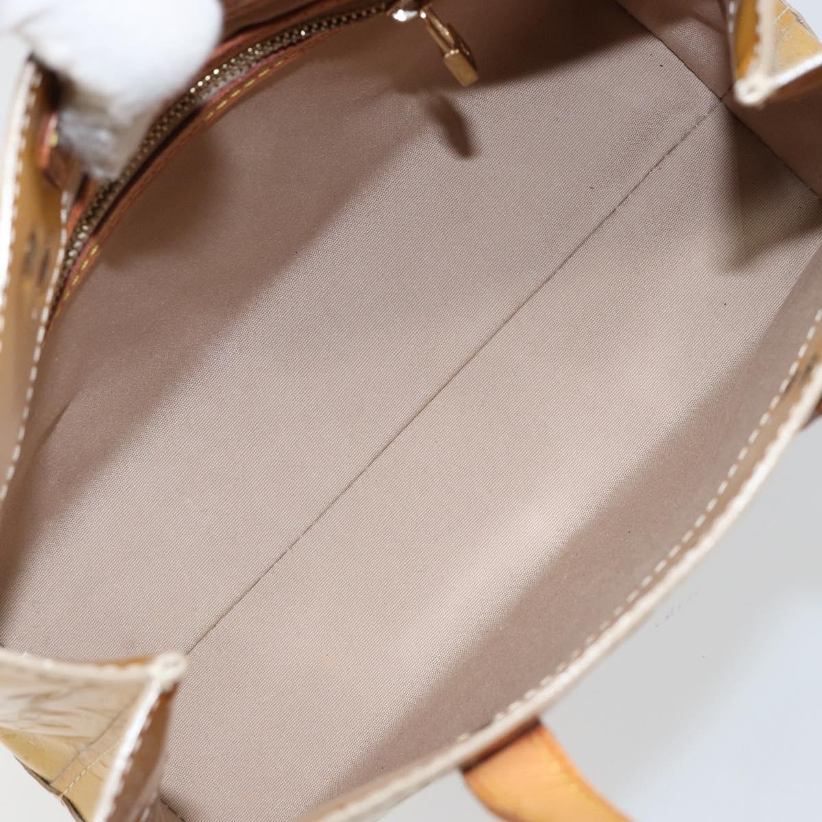 LOUIS VUITTON Monogram Vernis Reade PM Hand Bag Beige M91334 LV Auth 143551