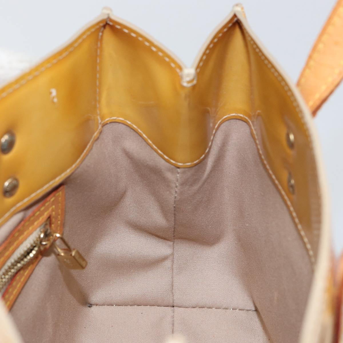 LOUIS VUITTON Monogram Vernis Reade PM Hand Bag Beige M91334 LV Auth 143551