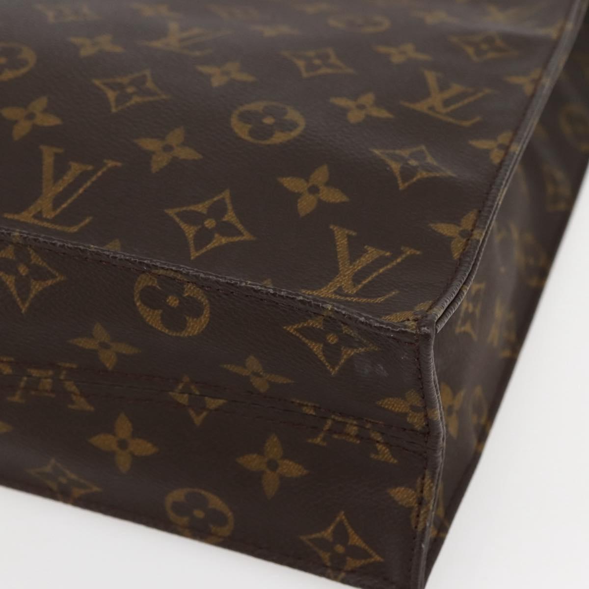 LOUIS VUITTON Monogram Sac Plat Hand Bag M51140 LV Auth 143558
