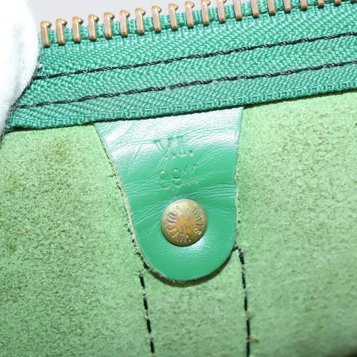 LOUIS VUITTON Epi Keepall 55 Boston Bag Green M42954 LV Auth 143563