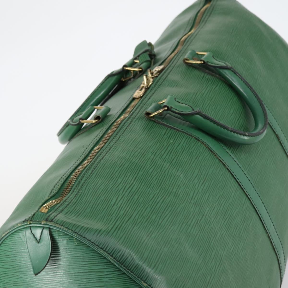 LOUIS VUITTON Epi Keepall 55 Boston Bag Green M42954 LV Auth 143563