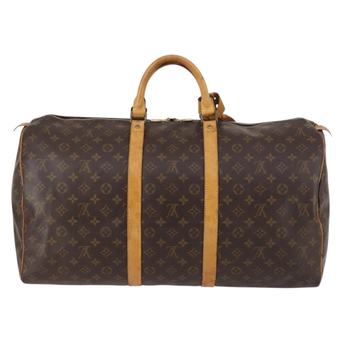 LOUIS VUITTON Monogram Keepall 55 Boston Bag M41424 LV Auth 143564