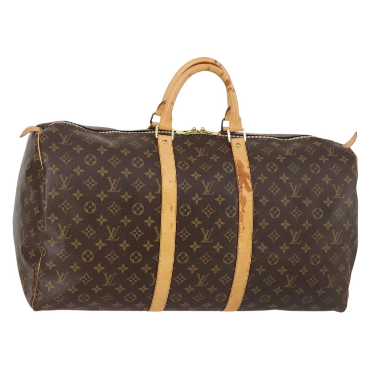 LOUIS VUITTON Monogram Keepall 55 Boston Bag M41424 LV Auth 143569