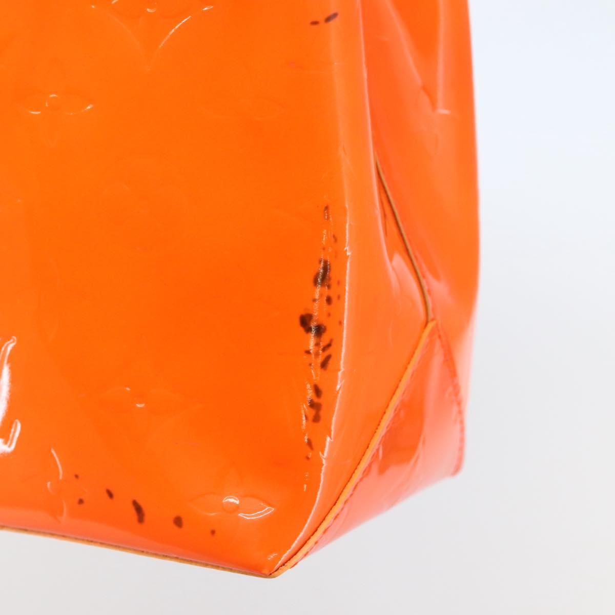 LOUIS VUITTON Monogram Vernis Fluo Reade PM Bag Pink Orange M91903 Auth 143574