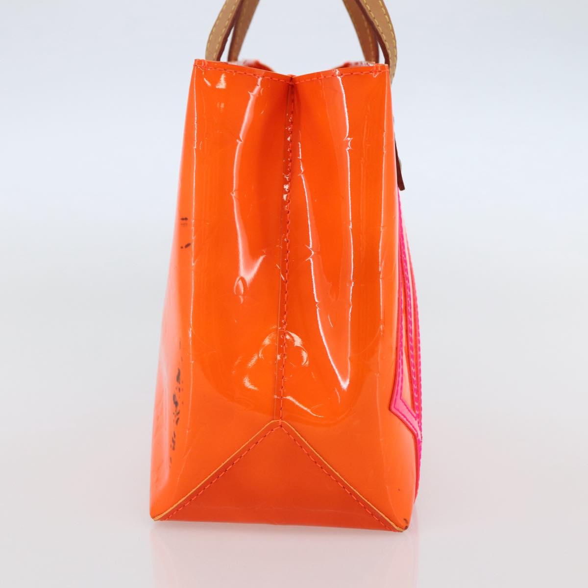LOUIS VUITTON Monogram Vernis Fluo Reade PM Bag Pink Orange M91903 Auth 143574