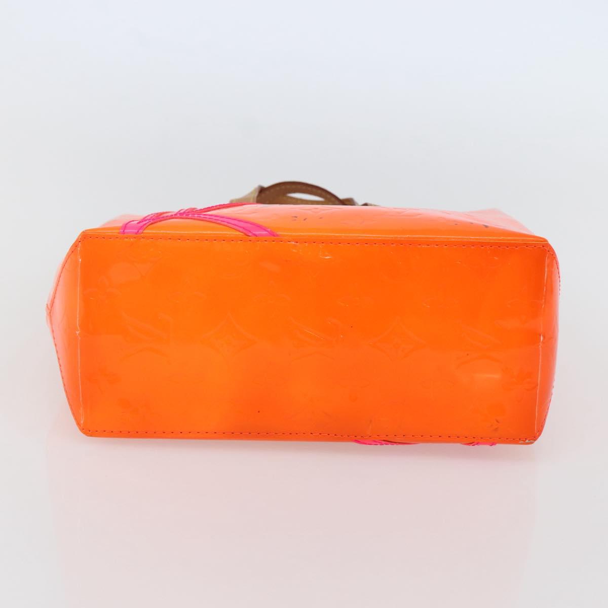 LOUIS VUITTON Monogram Vernis Fluo Reade PM Bag Pink Orange M91903 Auth 143574