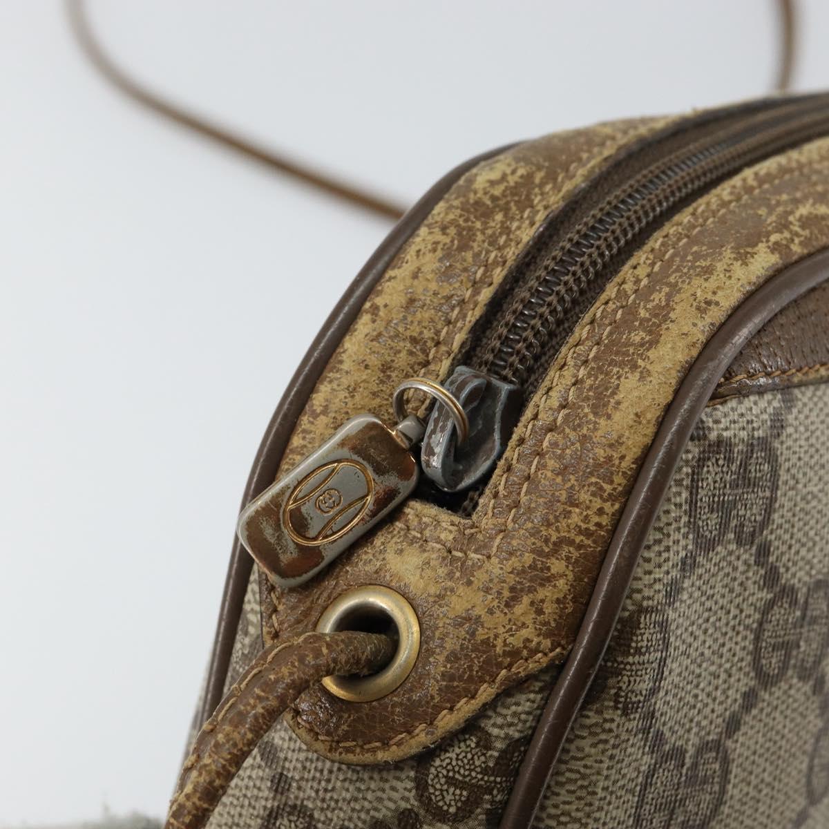 GUCCI GG Supreme Web Sherry Line Shoulder Bag PVC Beige 89 02 066 Auth 143576