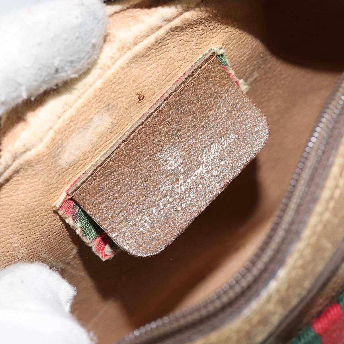 GUCCI GG Supreme Web Sherry Line Shoulder Bag PVC Beige 89 02 066 Auth 143576