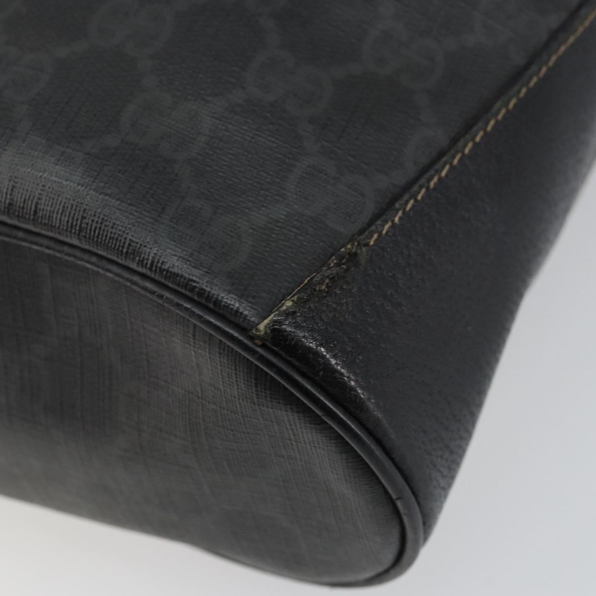 GUCCI GG Supreme Web Sherry Line Shoulder Bag PVC Black 164 02 034 Auth 143578