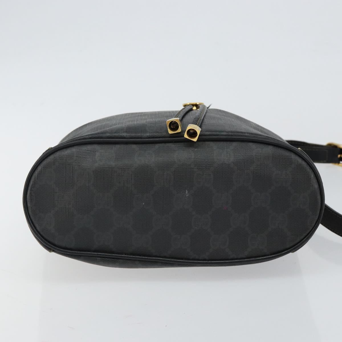GUCCI GG Supreme Web Sherry Line Shoulder Bag PVC Black 164 02 034 Auth 143578