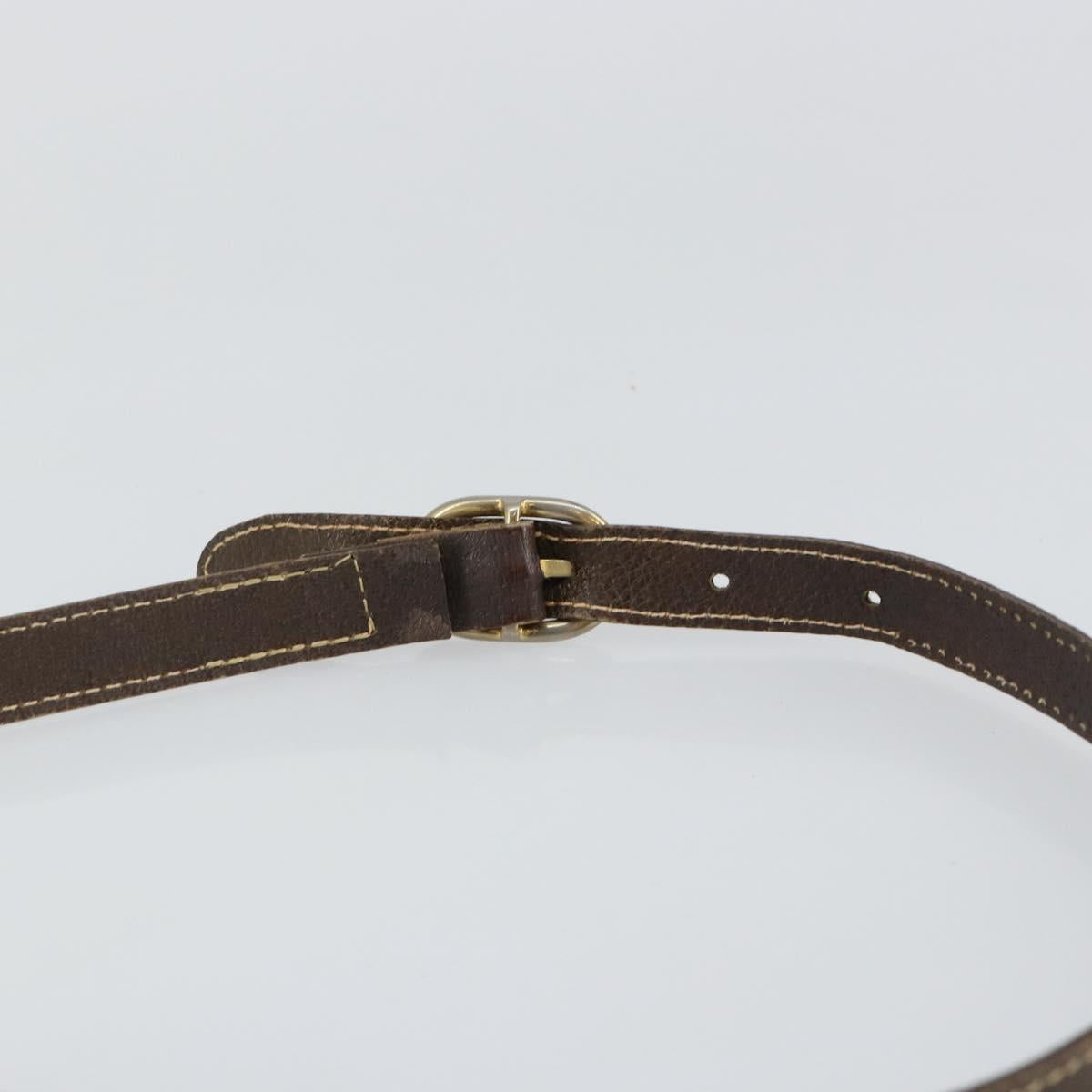 GUCCI GG Supreme Web Sherry Line Shoulder Bag PVC Beige Gold Auth 143580