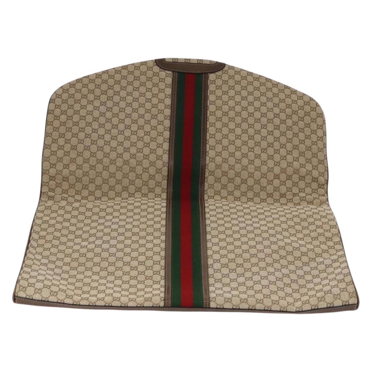 GUCCI GG Canvas Web Sherry Line Garment Cover Beige Red Green Auth 143581