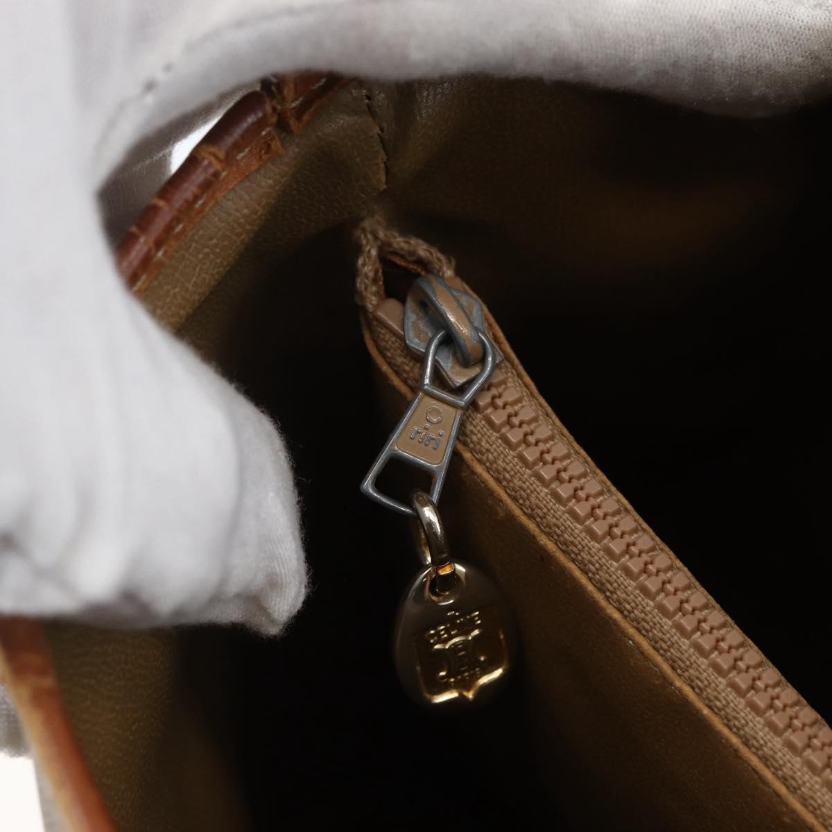 CELINE Macadam Canvas Tote Bag PVC Beige Gold Auth 143582