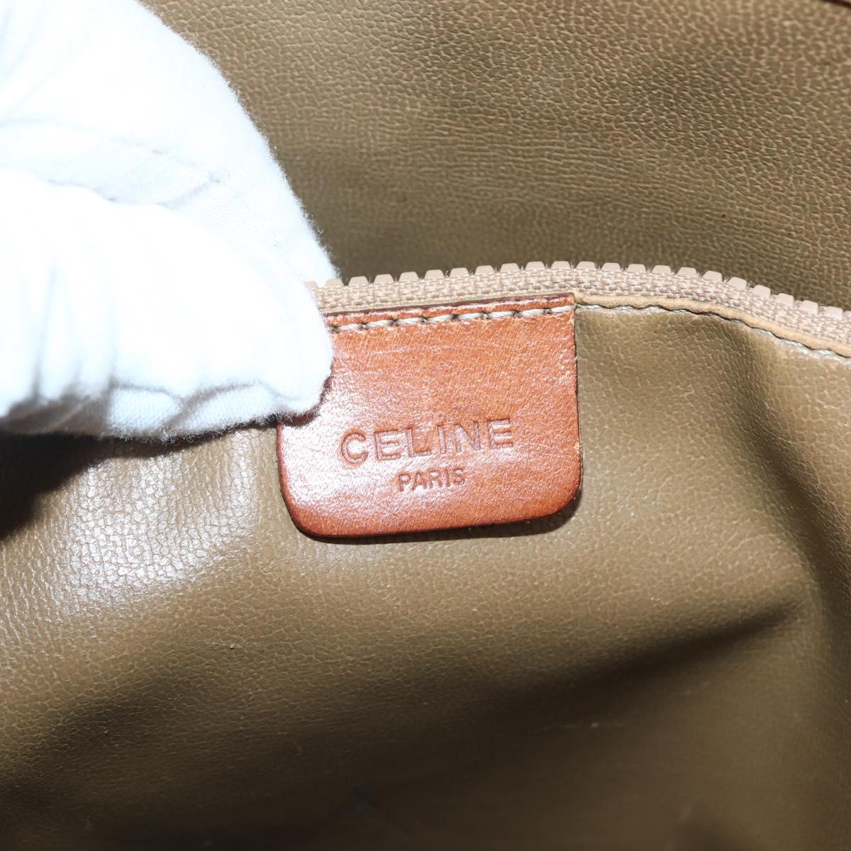 CELINE Macadam Canvas Tote Bag PVC Beige Gold Auth 143582