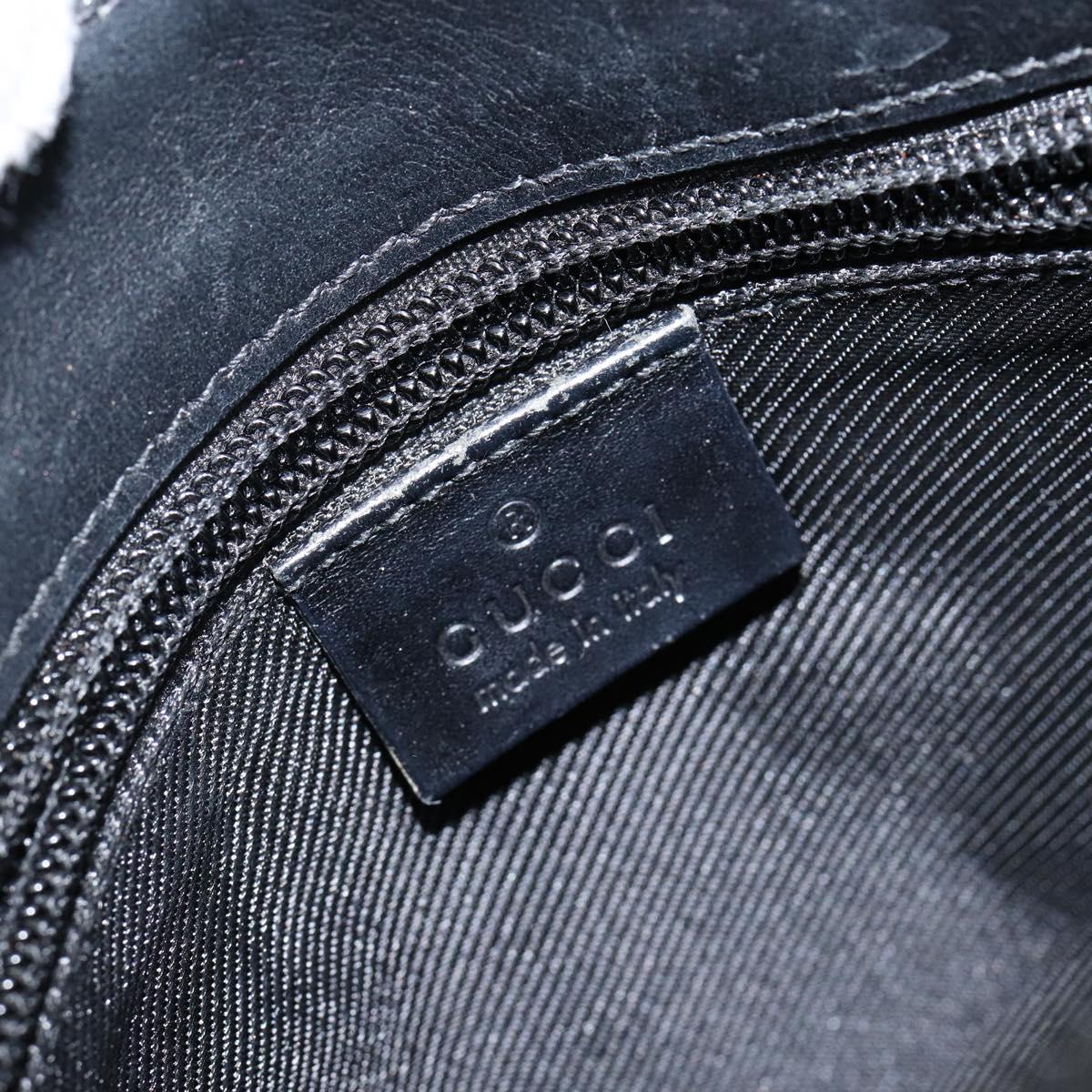 GUCCI GG Canvas Jackie Shoulder Bag Black Silver 92646 Auth 143584