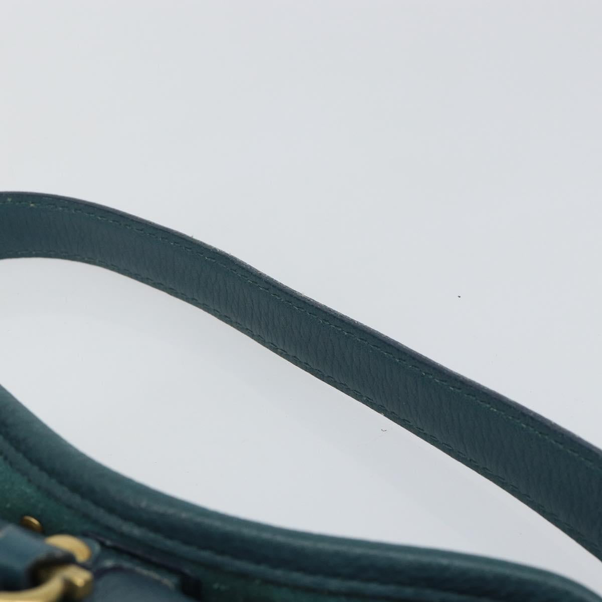 Salvatore Ferragamo Gancini Shoulder Bag Leather Blue Gold Auth 143587